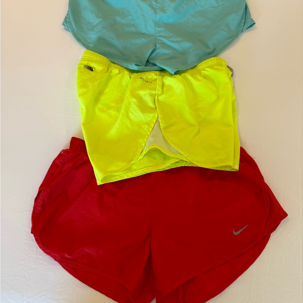 Lot of 3 nike shorts S blue yellow red never used